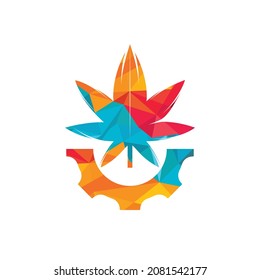Diseño del logotipo del vector de la hierba y el cannabis. Concepto del logotipo de la empresa de la industria del cannabis.	
