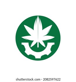 Diseño del logotipo del vector de la hierba y el cannabis. Concepto del logotipo de la empresa de la industria del cannabis.	
