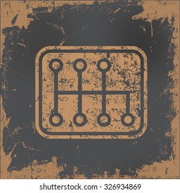 Gear car design on old paper background,vector