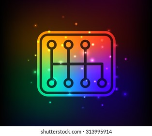 Gear car design,rainbow concept,clean vector