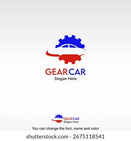Vetor de design de modelo de logotipo de carro de engrenagem