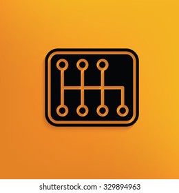 Gear car on yellow background,clean vector