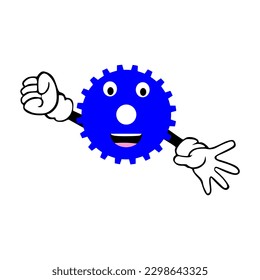 gear cartoon character isolated background