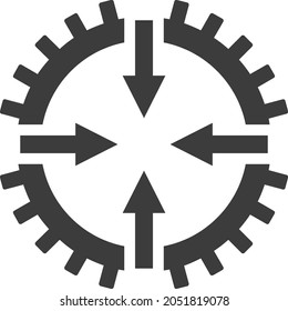 Gear center vector icon. Flat illustration iconic design of gear center, isolated on a white background.