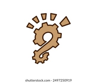 gear chain machine foot step logo design template