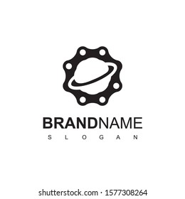 Gear Chain Planet Logo Design Inspiration