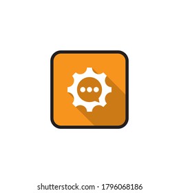 Gear chat icon flat design