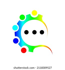 gear and chat logo, creative modern logo