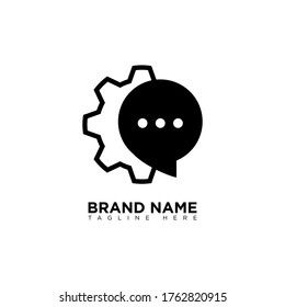 Gear Chat Logo Design Template