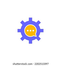 Gear Chat Logo Design Template. Chat Gear logo concept vector. Creative Icon Symbol