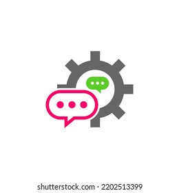Gear Chat Logo Design Template. Chat Gear logo concept vector. Creative Icon Symbol