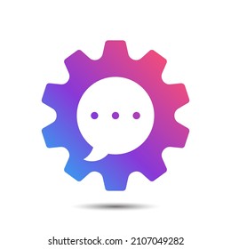 Gear chat logo icon for consulting and communication service