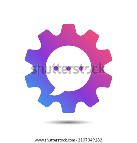 Gear chat logo icon for consulting and communication service