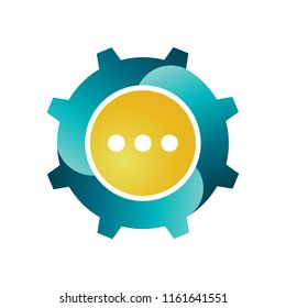 Gear chat logo, industry and technology logo