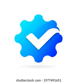gear check logo vector symbol