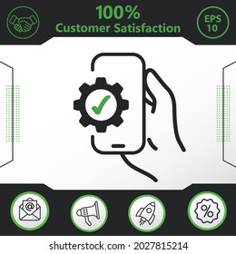 Icono de marchas y marchas dentro del teléfono móvil. Elementos gráficos para su trabajo - Diseño moderno