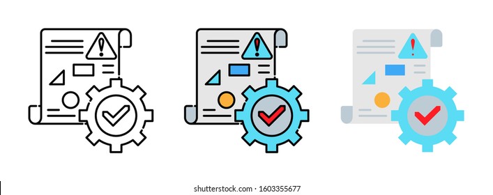gear and check mark icon set isolated on white background for web design ,Service concept