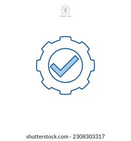 gear check mark icon symbol template for graphic and web design collection logo vector illustration