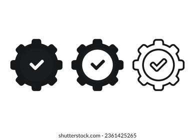 Gear checkmark icon. Illustration vector