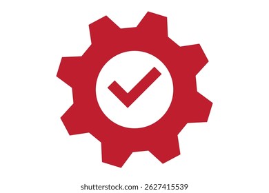 Engrenagem com Ícone de marca de verificação para configurações Projeto de aprovação, marca de verificação de engrenagem, ícone de configurações, projeto de aprovação, gráfico de engrenagem, símbolo de verificação, logotipo da engrenagem, emblema de configurações, emblema de aprovação, design de engrenagem, gráfico de verificação
