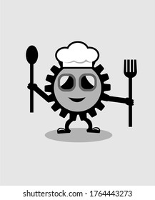 GEAR CHEF ICON VECTOR LOGO