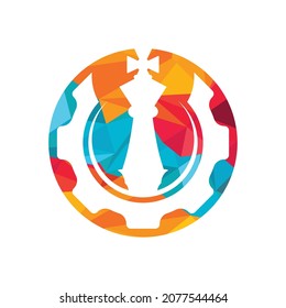 Gear Chess logo design vector illustration. Creative Chess logo design concept template.	
