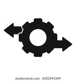 Icono de selección de engranajes vector simple. Bloqueo cerebral de ambigüedad. Figura compacta