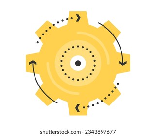 Gear with circle arrows icon, vector eps10 illustration