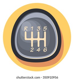 gear circle icon with shadow