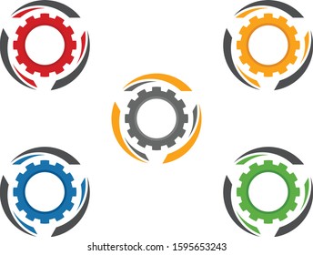 GEAR AND CIRCLE MODERN LOGO