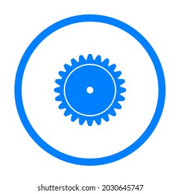 Gear and circle on white