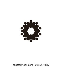 Gear, circles geometric symbol simple logo vector