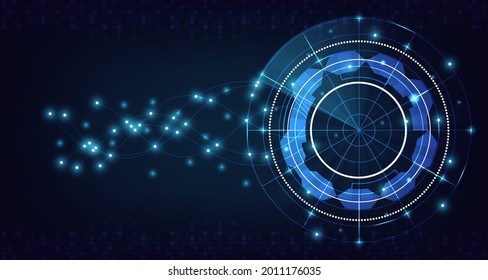 sistema de seguridad abstracta de placa de circuito de engranajes concepto de seguridad cibernética EP.2.Concepto de comunicación de alta tecnología de fondo vector de innovación 