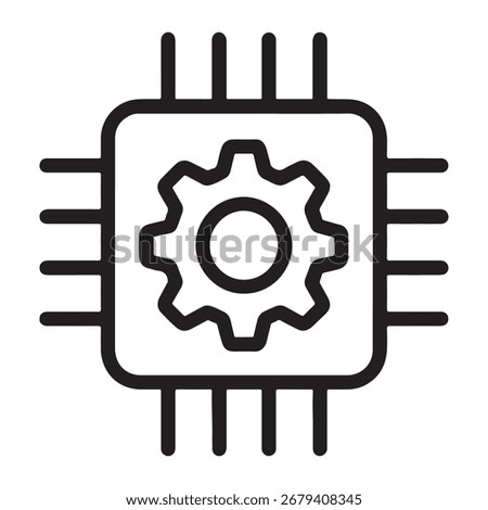 Gear and Circuit Board vector Icon 