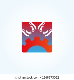 Gear and Circuit icon templates , vector logo technology for business corporate , elements , illustration