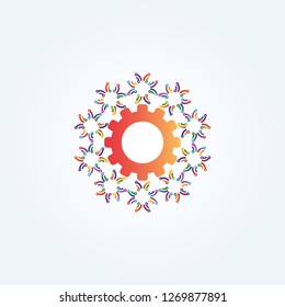 gear with Circuit icon templates , vector logo technology for business corporate , elements , illustration