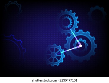 Gear circuit technology background. Connection system and computer electronic concept.
