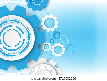 Fondo de tecnología de circuito de engranajes con sistema de conexión de datos digitales de alta tecnología y electrónica de computadora