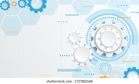 Gear circuit technology background with hi-tech digital data connection system and computer electronic
