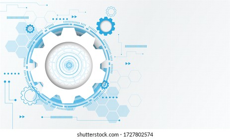 Gear circuit technology background with hi-tech digital data connection system and computer electronic