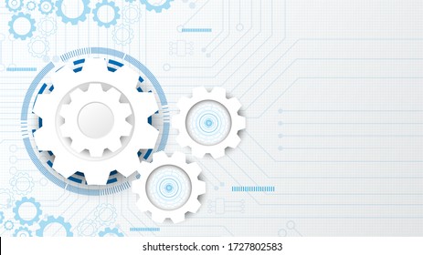 Gear circuit technology background with hi-tech digital data connection system and computer electronic
