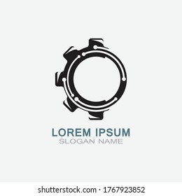 Gear with Circuit vector template logo simple for business technology design