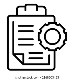 Gear clipboard icon outline vector. Car automotive. Vehicle service