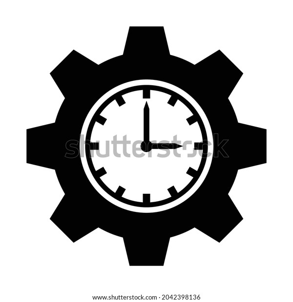 Gear Clock Icon Vector Sign Symbols Stock Vector (Royalty Free ...