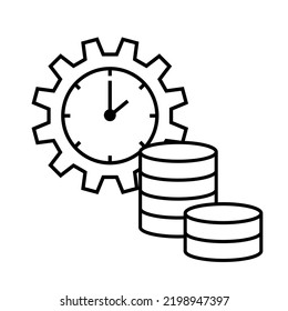 gear, clock and money vector design. time and money concept.
