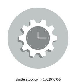 gear, clock, productivity badge icon. Simple glyph, flat vector of Business icons for ui and ux, website or mobile application