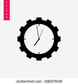 gear, clock vector icon, logo