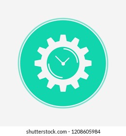 Gear with clock vector icon sign symbol