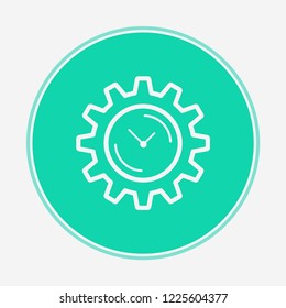Gear with clock vector icon sign symbol