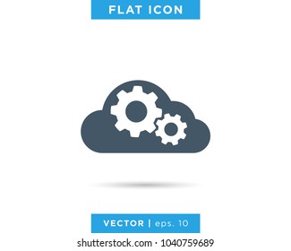 Gear And Cloud Icon Vector Logo Design Template